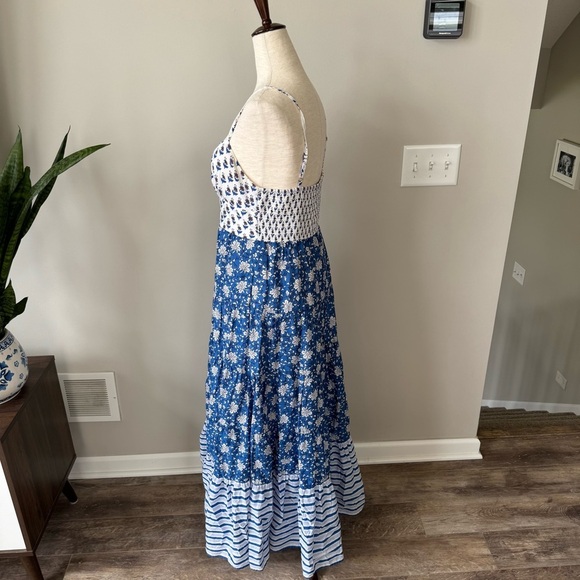 J. Crew Cotton Button-front maxi dress in mixed block prints - Floral & Stripes - Picture 5 of 9